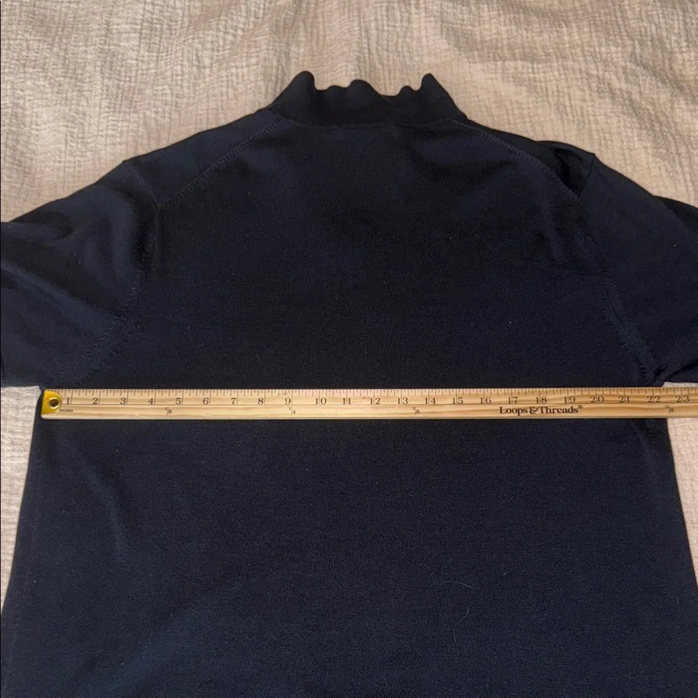 Banana Republic Men's Navy‎ Polo Shirt w/Zip Placket in Silk & Cotton